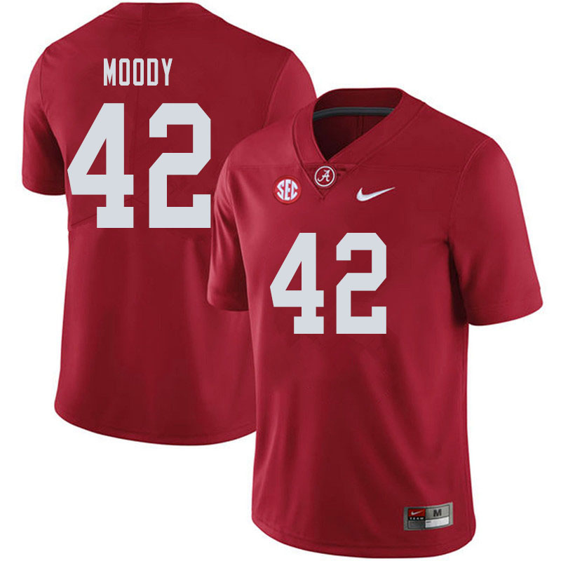 Alabama Crimson Tide Men's Jaylen Moody #42 Crimson NCAA Nike Authentic Stitched 2019 College Football Jersey DV16Q15EO